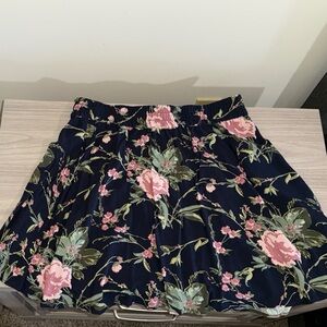 NWT; Floral Print/Navy Skirt